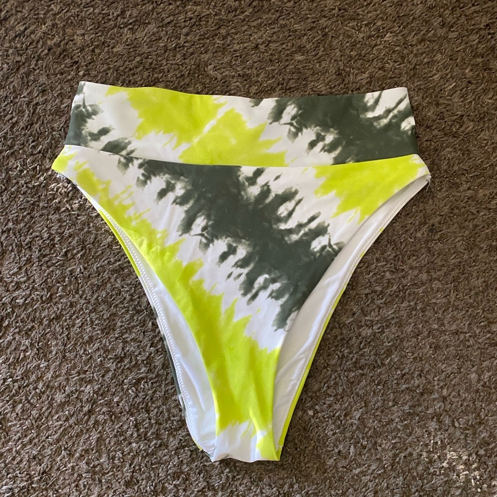 Aerie Yellow and Green Tie-Dye Bikini